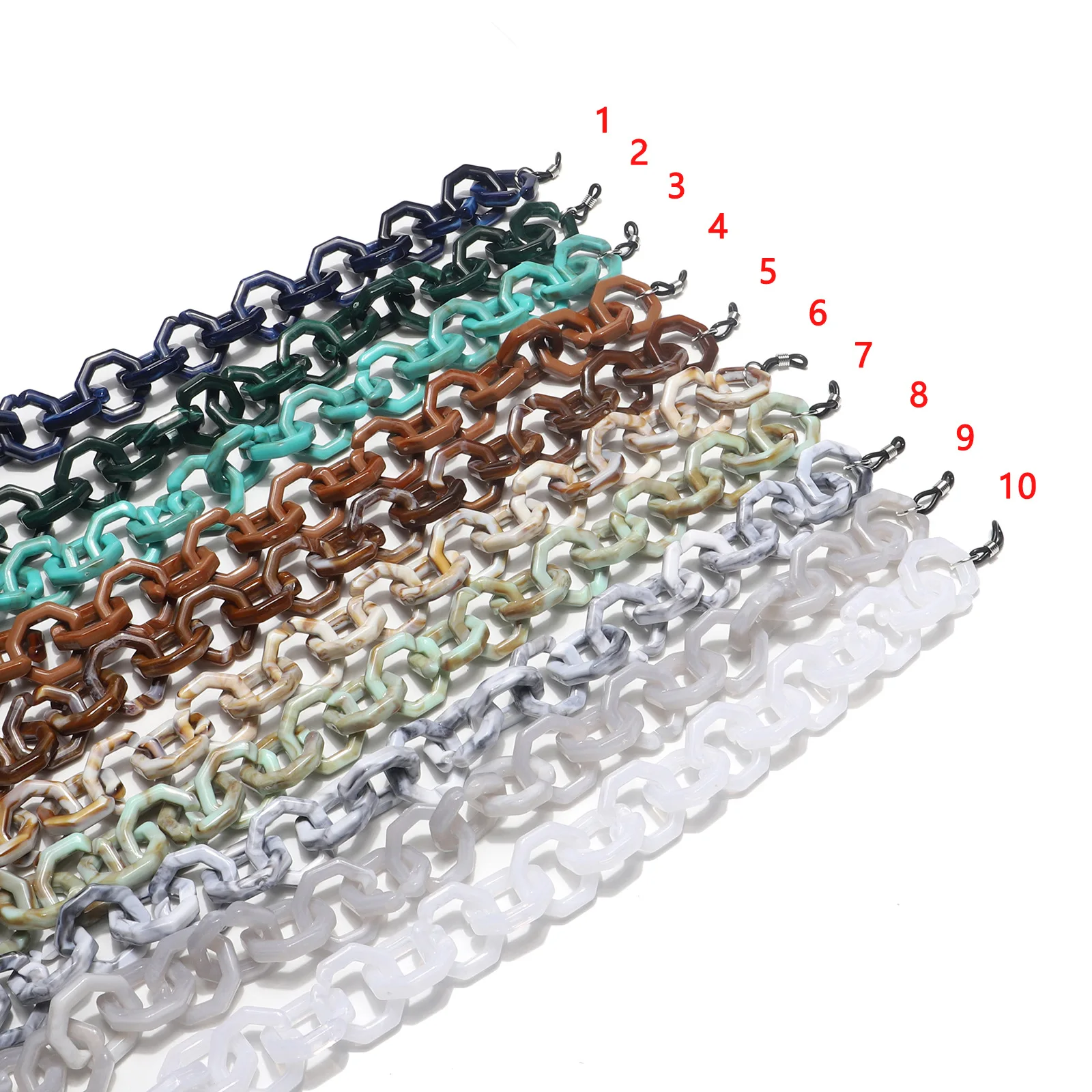 

2020 Plastic New Colorful Pattern Acrylic Eyeglass Chain Holder Necklace Sunglasses Strap Cords, As picture
