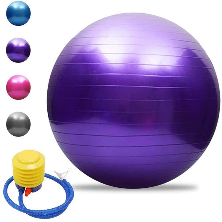 

High Quality Pvc Gym Exercise FitWholesale Anti-Burst Exercise Fitness Yoga Balance Ball Eco-Friendly Pvc 65Cm Infness Yoga Ball, Blue/purple/grey/orange