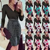 Wholesale woman maxi wrap dress long sleeve midi winter dress