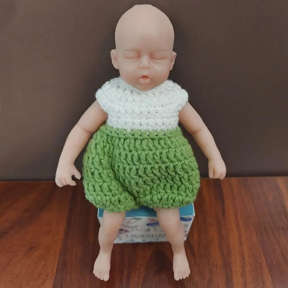 Realistic 7" and 10" Sleeping Full Solid Silicone Reborn Baby Boy Lifelike Newborn Baby Dolls Tiny Reborn Boy
