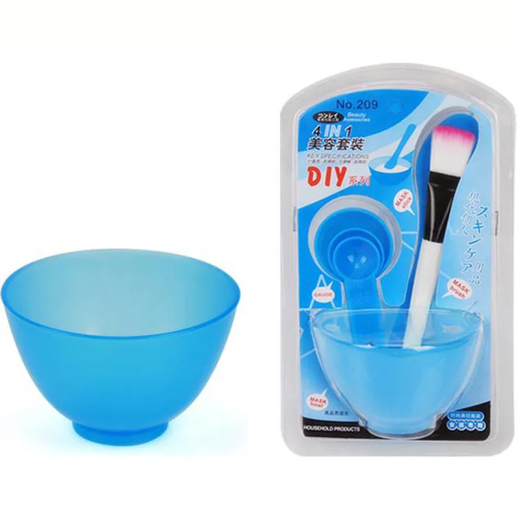 

New Arrival Face Clean Tool DIY Plastic Cosmetic 4pcs Face Mixing Bowl Set With Spoon And Spatula