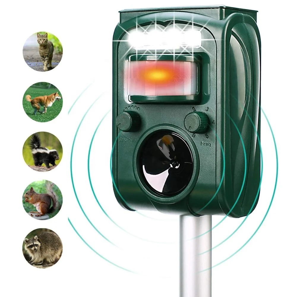 

GH-501 Solar Ultrasonic Animal repellent bird pigeon Pest Repeller for lawn, Green