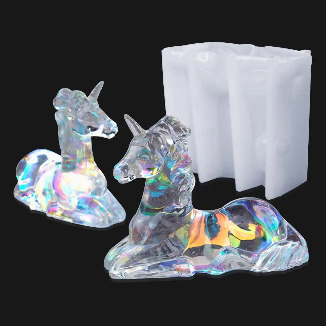 

Epoxy resin mold 3D Unicorn mold silicone resin mold, used for DIY craft decorations