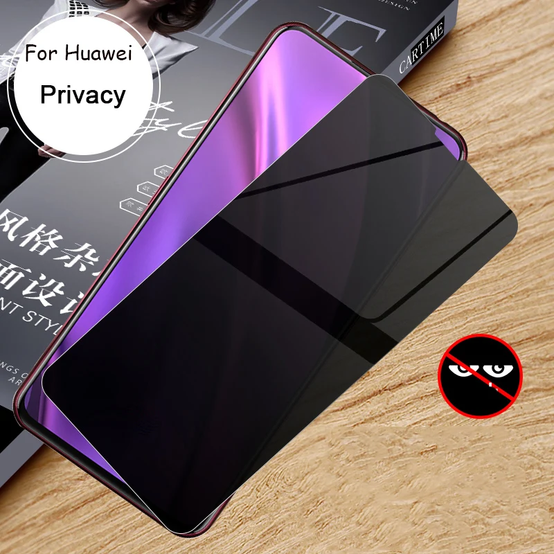 

for Huawei Nova 5 3E 4E 5i 7 7i Anti-Spy Privacy Tempered Glass Peep Prevention Transparent Black Screen Protector