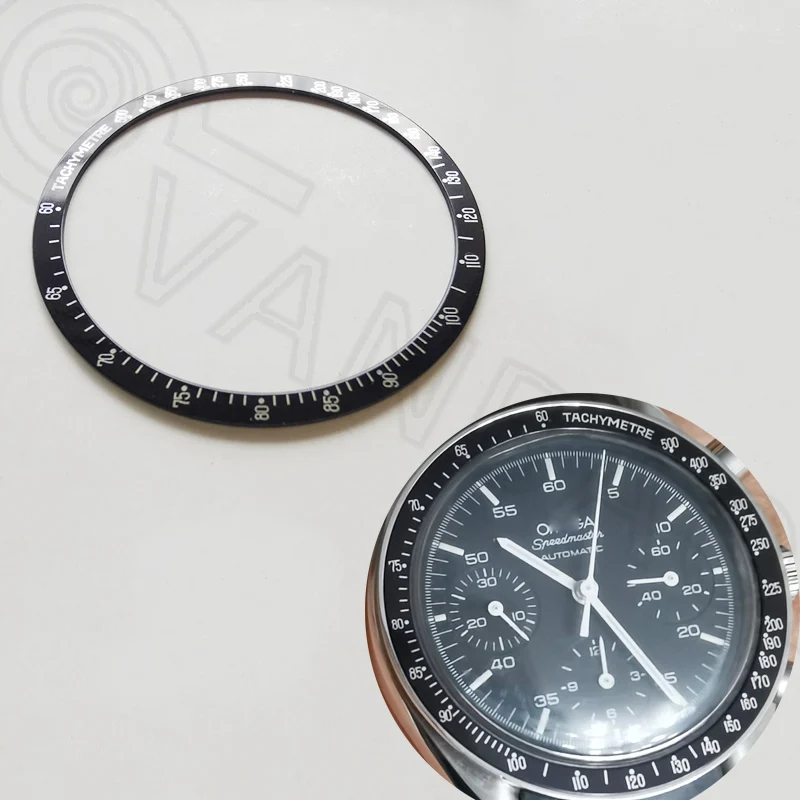 

35.7mm aluminum watch bezel is suitable for the original OMG Speed-master automatic mechanical black dial men's Watch