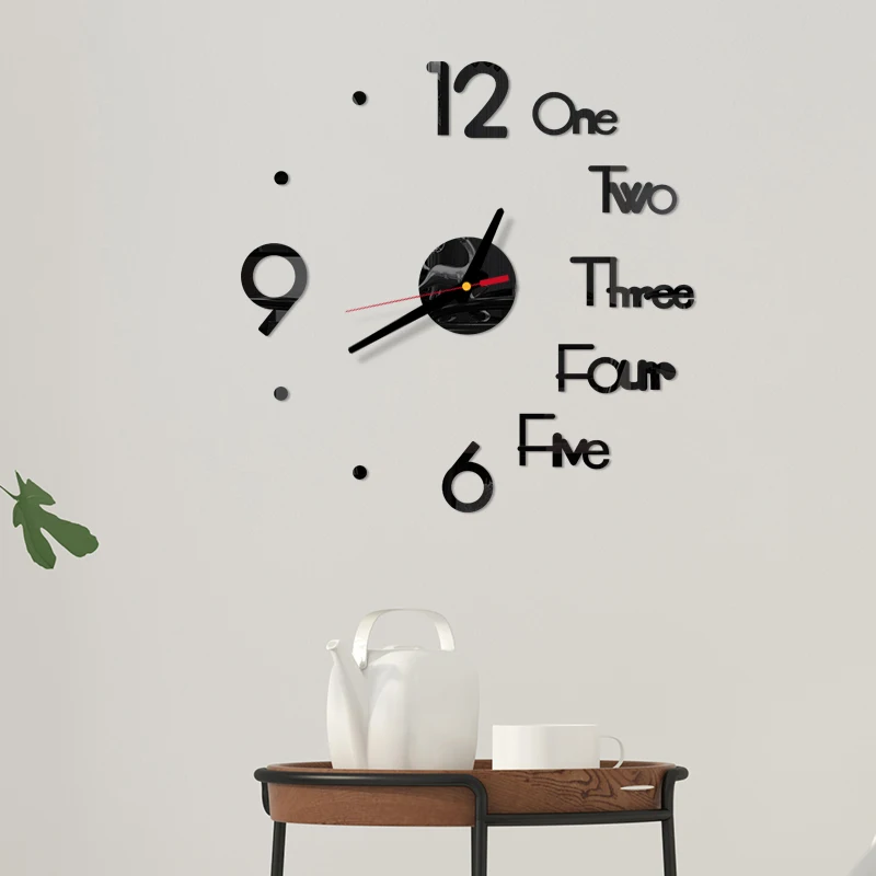 

EMAF Popular reloj de pared horloge murale home decorative modern acrylic DIY quartz analog wall clock sticker mute wall clock