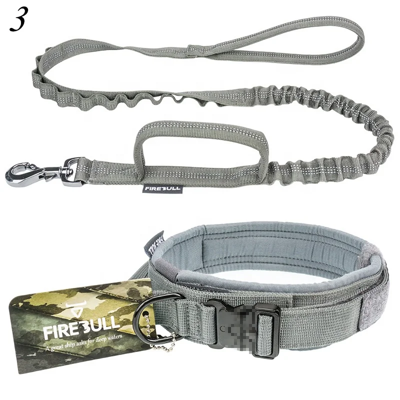 

Adjustable Military Nylon Collar and Leash Set with Metal Buckle Tactical Dog Collar and Leash, Picture show or custom color