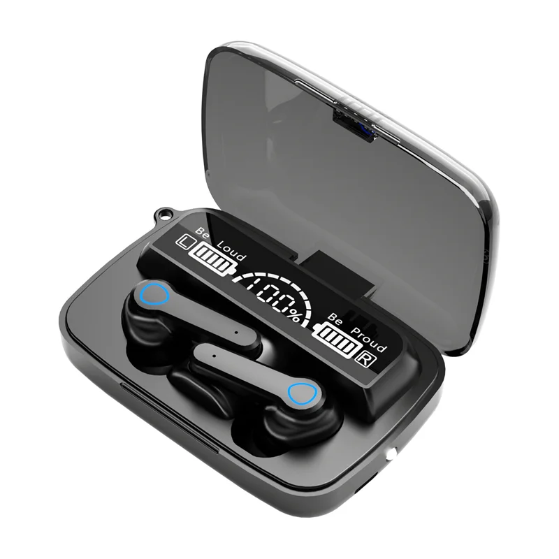 

2021 New Arrival Auriculares M19 Ture Wireless earbuds BT 5.1 TWS 9D Stereo IPX7 Waterproof earbuds earphone with 2000 mAh Charg, Black/white