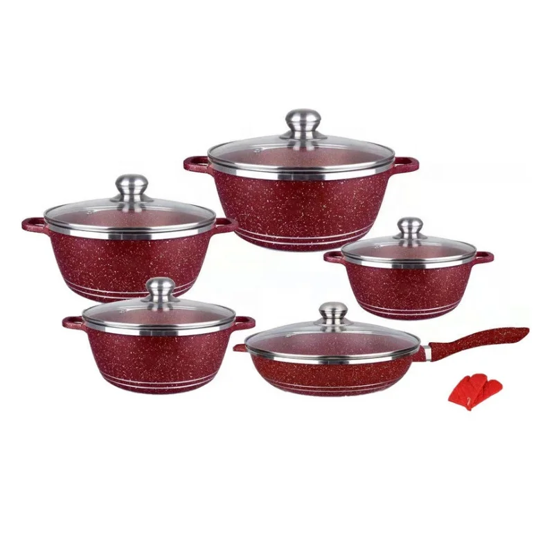 

12pcs dessini pink purple granite set granite cooking pot aluminum prestige non stick cookware sets, Customized color