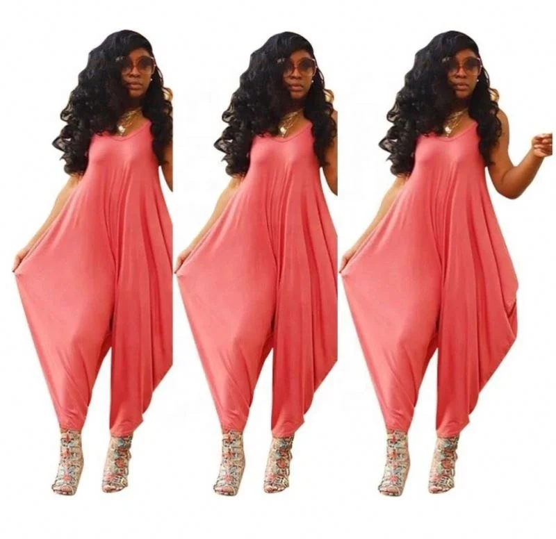 

wholesale baggy suspender sleeveless harem gypsy boho jumpsuit
