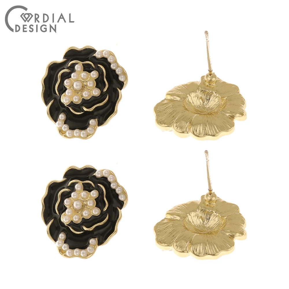 

Jewelry Accessories Cordial Design 50Pcs 15*17MM Jewelry Accessories Flower Shape Imitation Pearl Jewelry Findings & Components