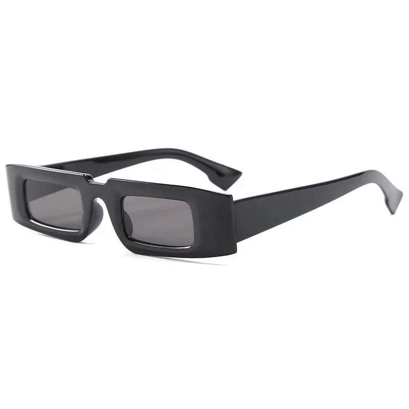 

2235 Professional manufacture designer brand small square black PC frames brown PC lens sunglasses for women