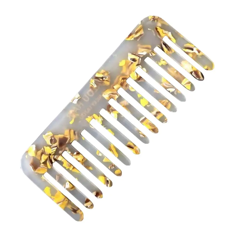 

New arrive Unique Gifts Clear Magic Material Colorfu wide toothl Cellulose Acetate Hair Comb, Black ,red,white,, blue oem
