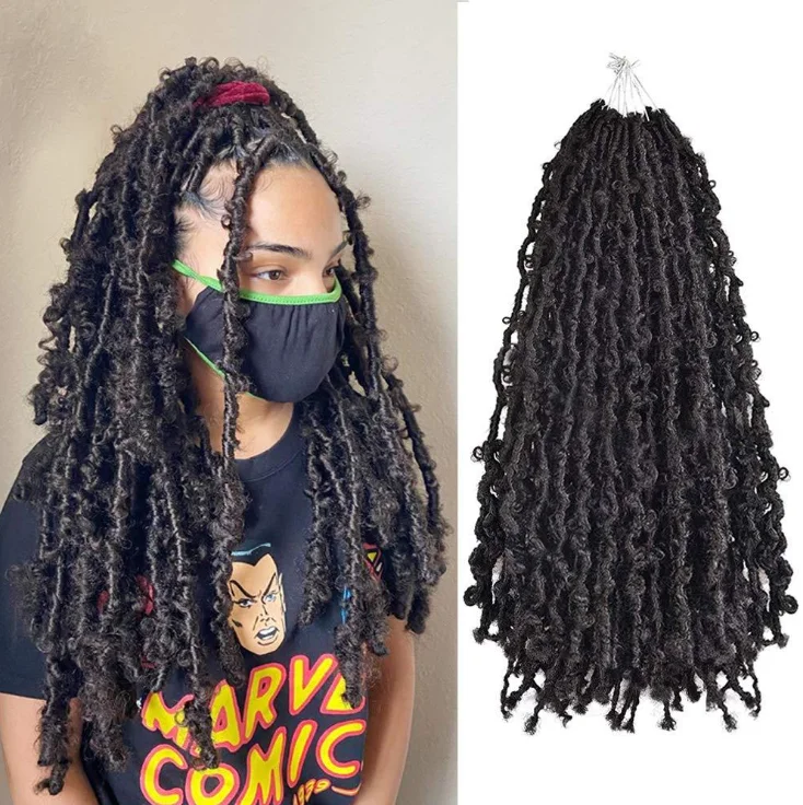 

2021 Best Seller African 12 inch Human Hair Fiber Dreadlocks Butterfly Locs Bob Braided Wigs Vendors, Multi color