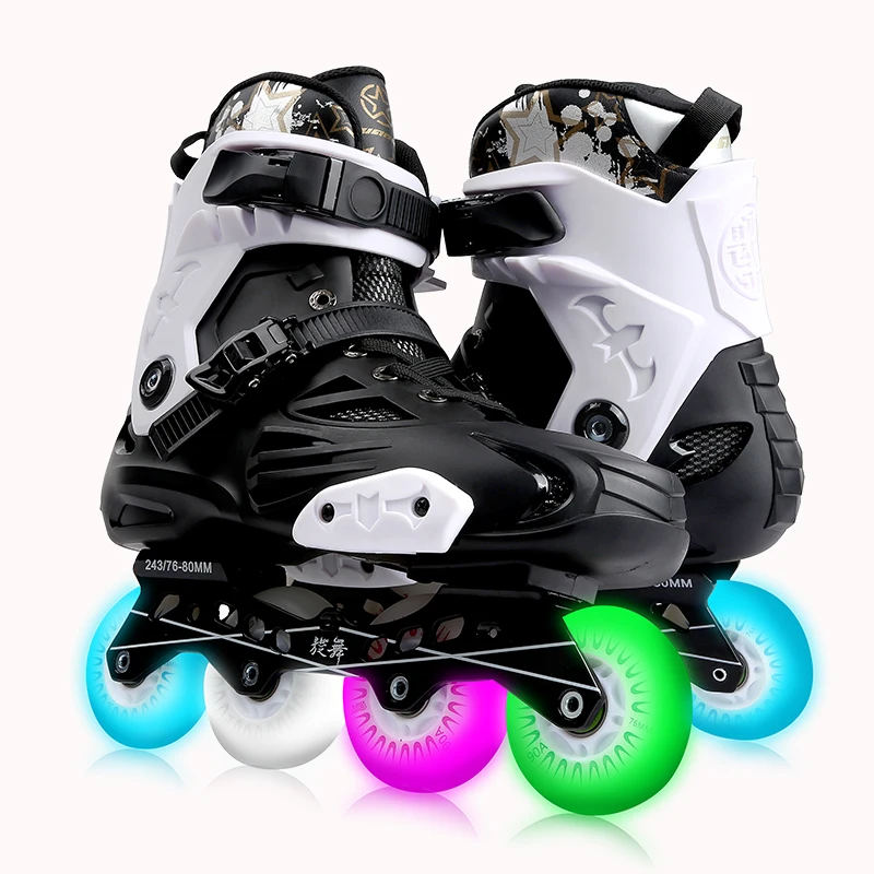 

PAPAISON cheap breathable slalom skates blade skates inline skating shoes for adults kids, White/ black