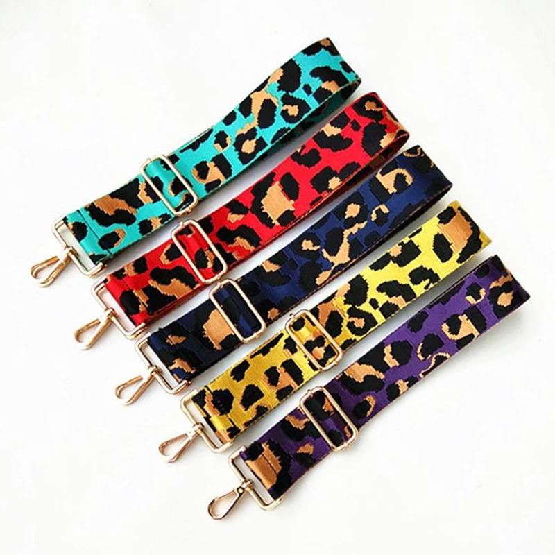 

ZONESIN Colorful Leopard Print Polyester Material Handbag Purse Straps For Bags, 11 colors in stock