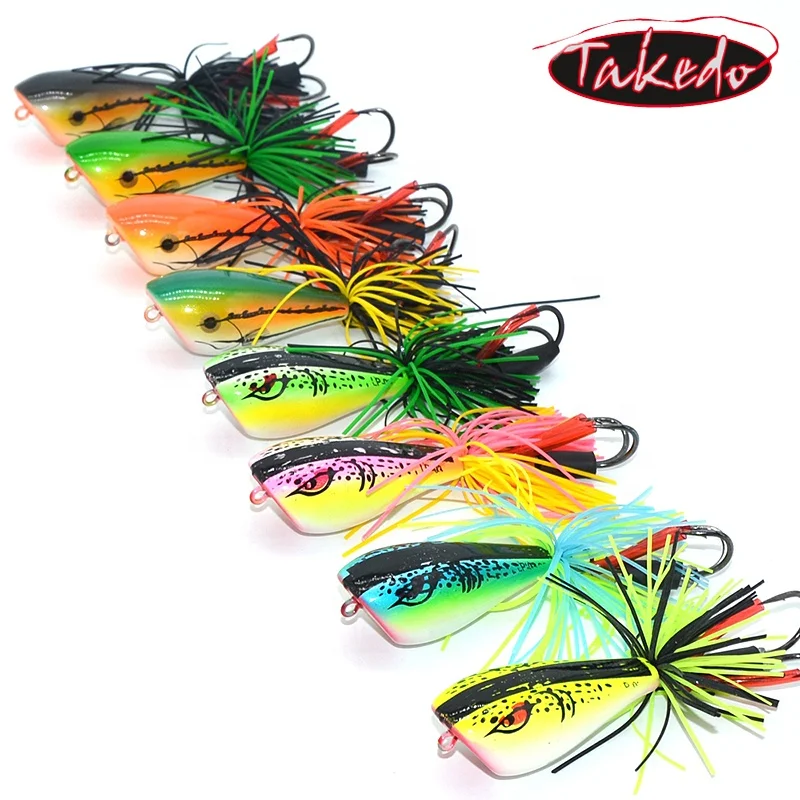 

TAKEDO high quality KLWA 50mm 9.5g topwater hard bass bait snakehead ABS plastic hard frog lures fishing bass lure, 8 colors available