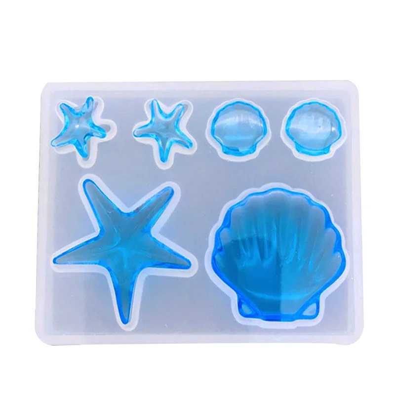 

DIY Crystal Drop Shell Ocean Star Ocean Pendant Ashtray Mold Bag Decoration Pendant Resin Molds, White