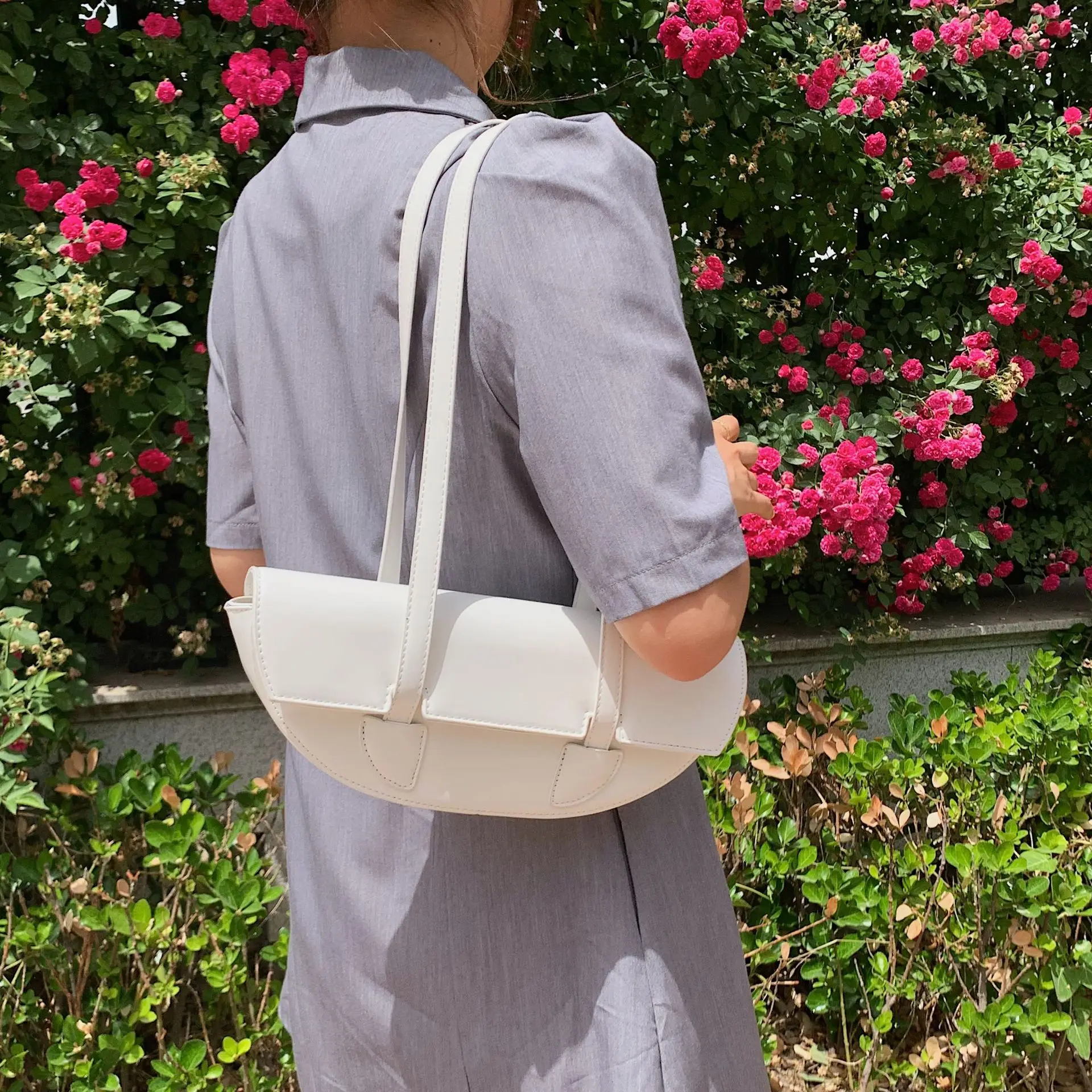 

latest design hand bag half moon semicircular underarm brand women shoulder bags