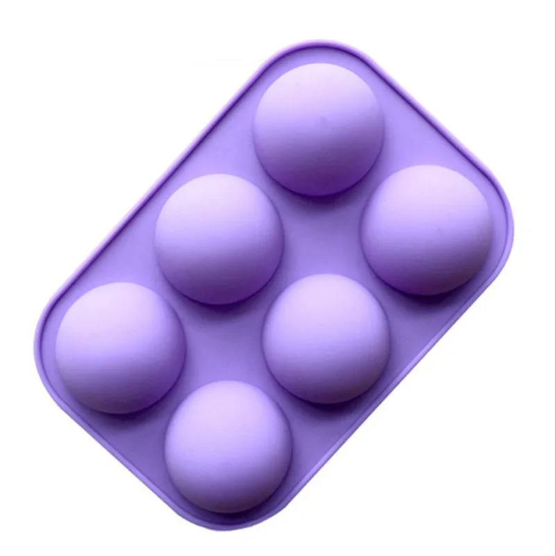 

easy to clean 6 Holes Half Ball Cake Silicone Mold for making cake