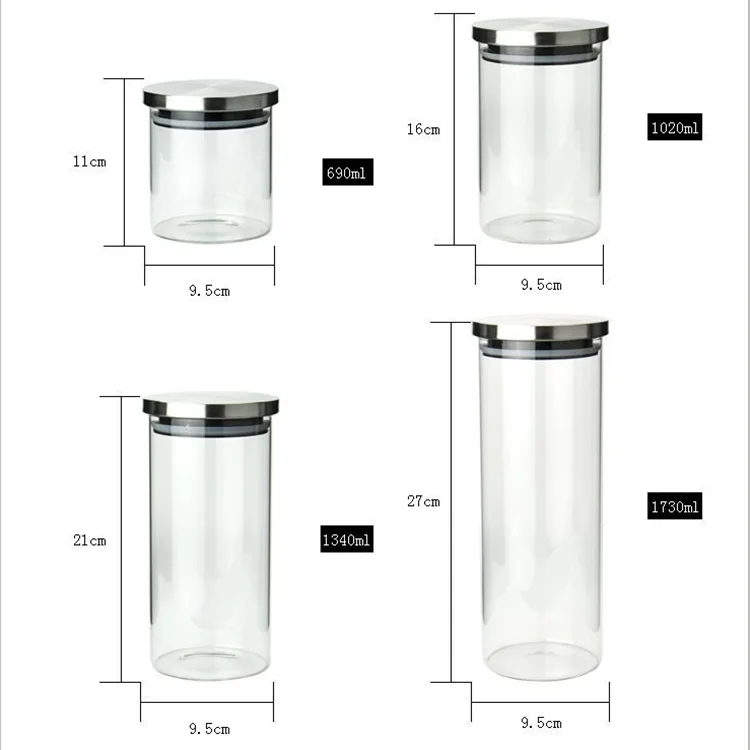   Glass Jars With cork Lids Clear high borosilicate Glass Storage Jar Product Details