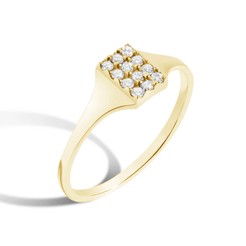 

wholesale jewelry stores 925 sterling silver women jewelry 18k gold plated diamond signet ring