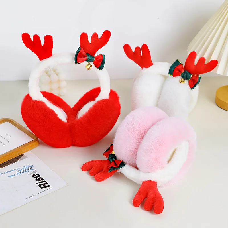 

Folding warm Winter fashion plush Cute bow ear muffs high quality boy and girls earmuffs for kids