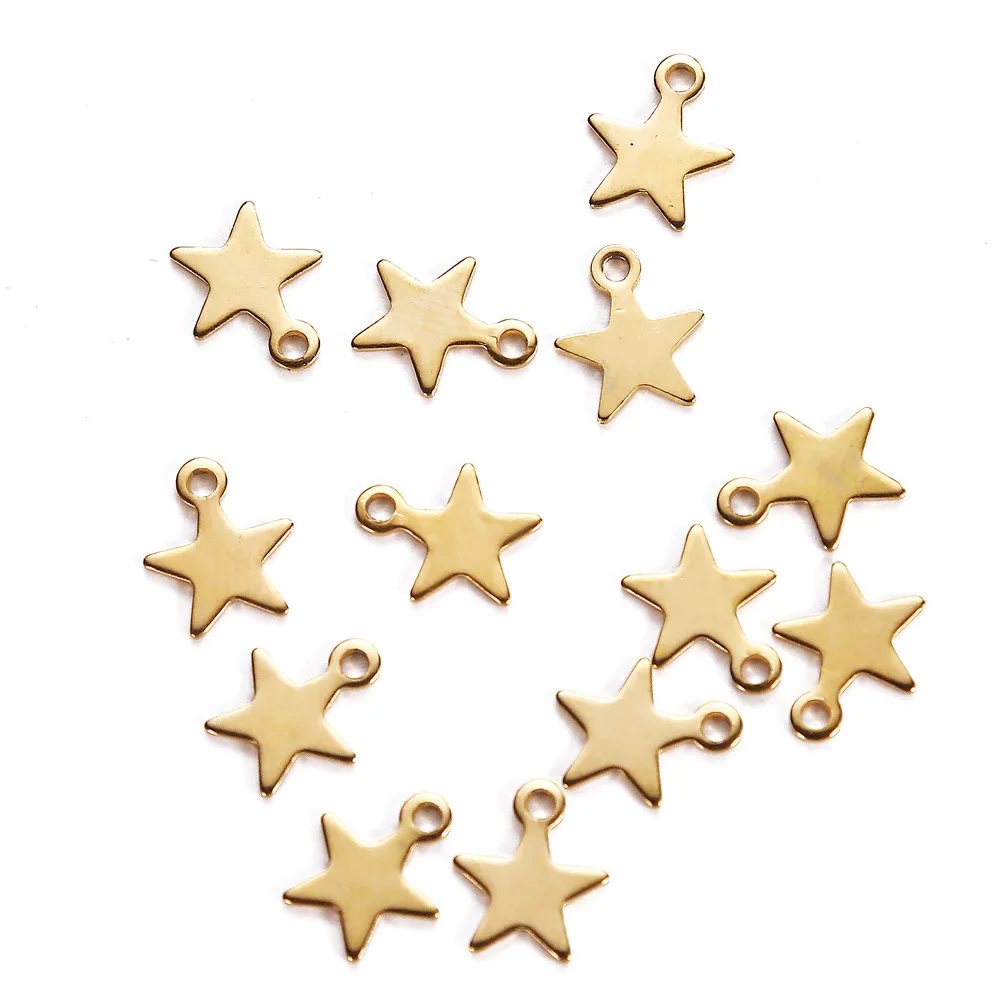 

XuQian Wholesale Stainless Steel Star Pendants With Simple Design, Gold and silver