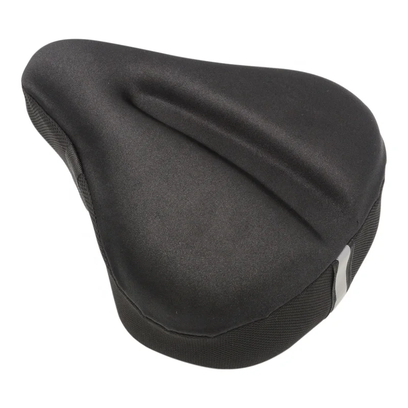 

Wide Gel 130g Bike Seat Cover Extra Large Bicycle Seat Cover with Free Water Cover Shock Absorbing Reflective Strip, Black or as your request