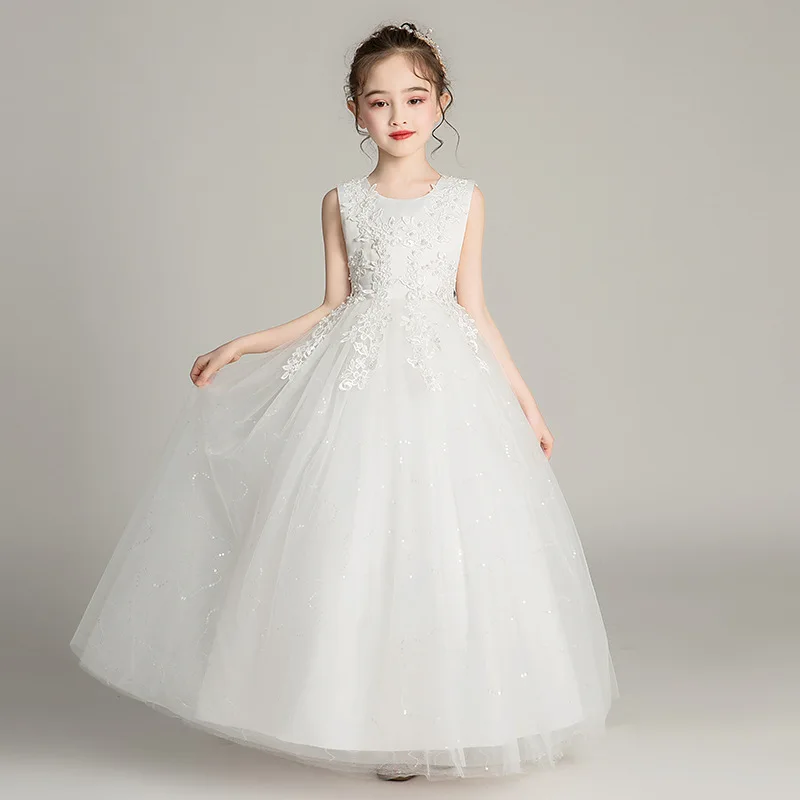 

Amazon hot-selling new princess net yarn girls dress skirt beautiful dress small host wedding evening dress