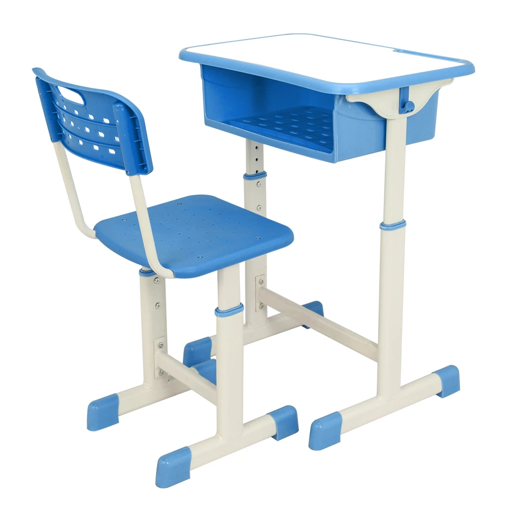 

Blue Or Pink Adjustable Student Desk and Chair Kit Classroom Sets, Blue white/pink white