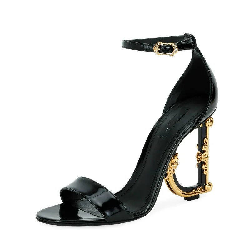 

Zapatos Marca Mujer High Quality Genuine Leather Sexy Sandals Unique Heels Designer Luxury Shoes for Woman, Red, green, black, blue, gold, silver