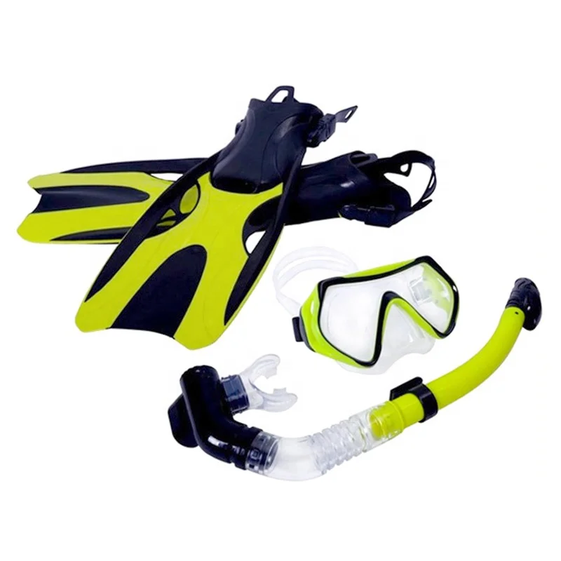 

Silicone Diving Snorkel Fins Combo Scuba Equipment Diving Mask Set