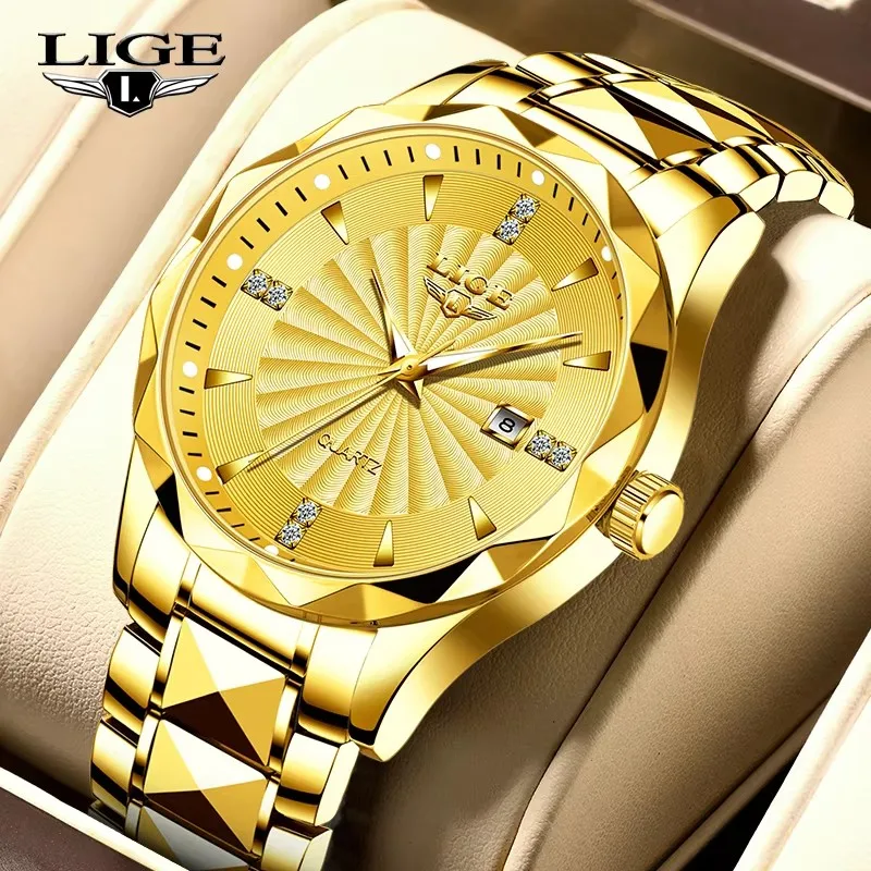 LIGE Fashion Quartz Watches Men Casual Business Luxury Mens Watch Sports Clock Waterproof Luminous Wristwatch Man Reloj Hombre