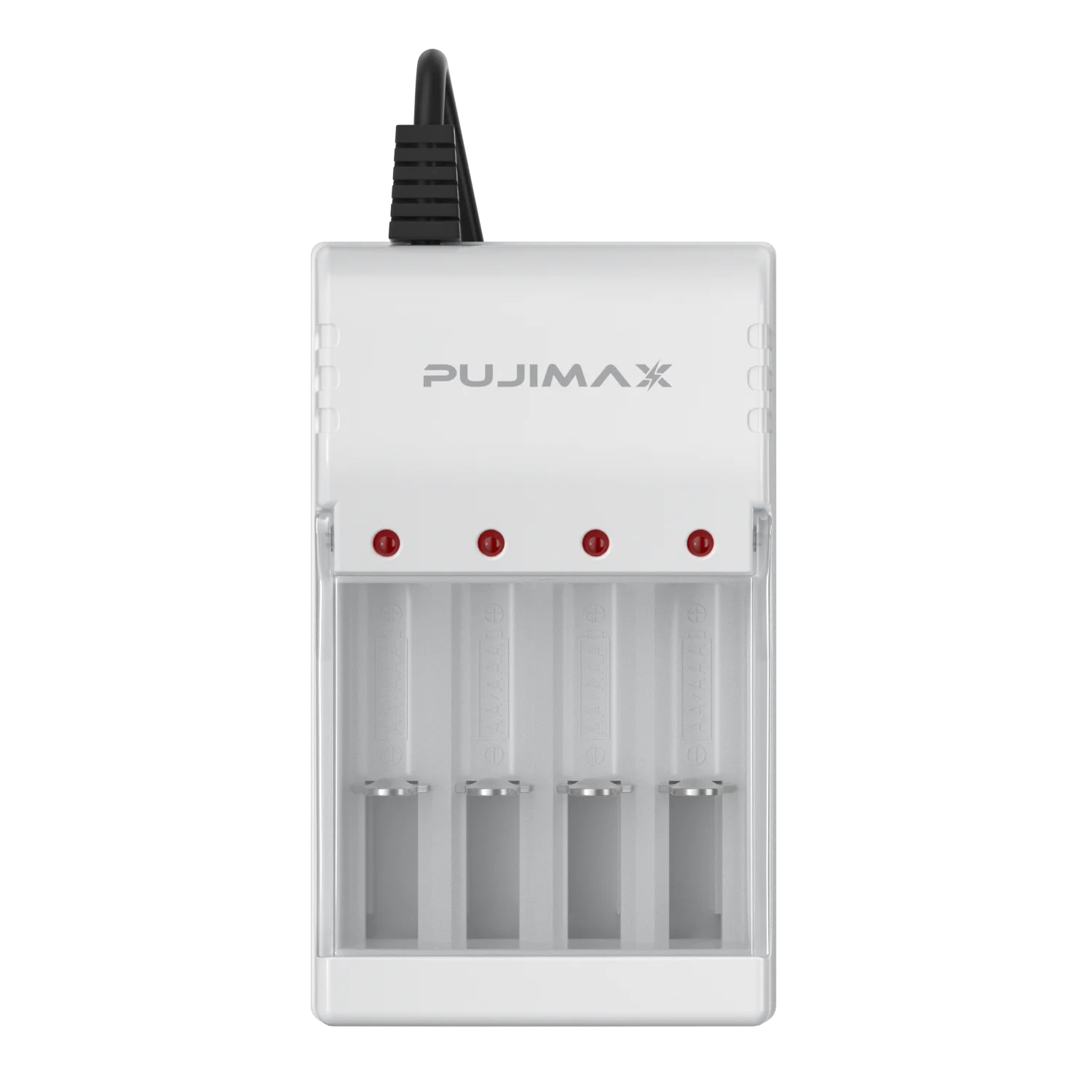 

PUJIMAX Universal 4 Bank Battery Charger Adapter EU Plug Fast Charging AAA AA Ni-MH/Ni-Cd Rechargeable Battery Accessories, White