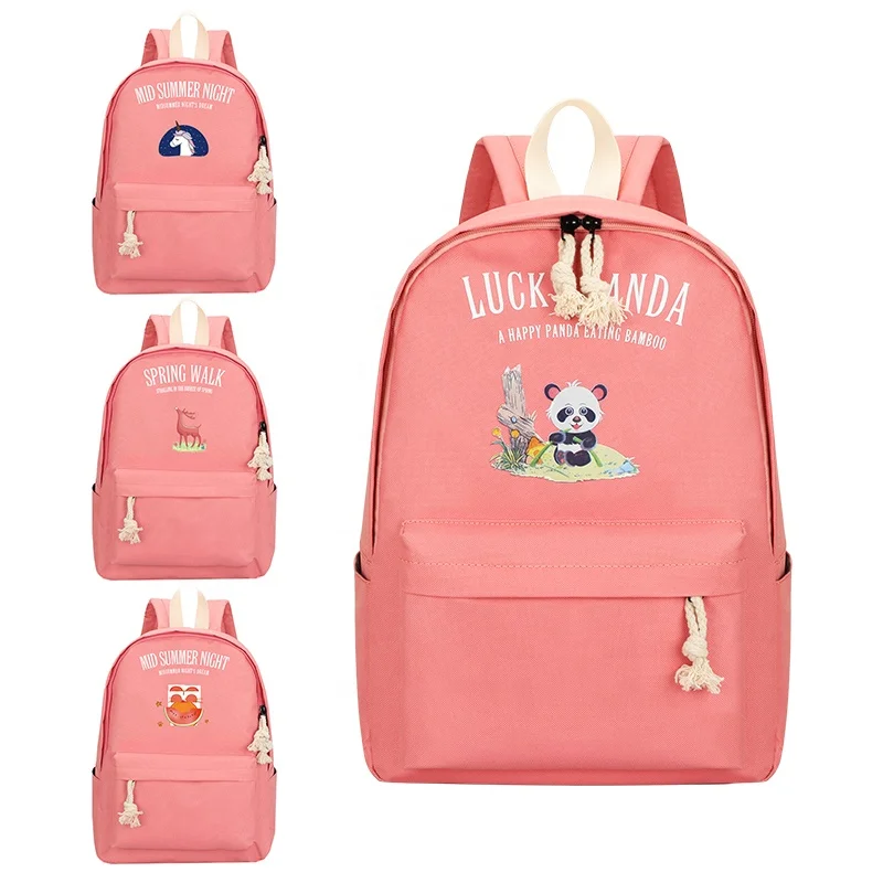 

pink funny unicorn lady women stylish beautiful cute kids girls vintage bookbag backpack school bags with cartoon pictures