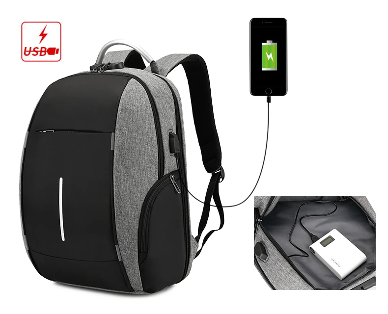 

Anti Theft Water Resistant Computer Backpack large capacity custom mochila portatilw School USB Charging Port Laptop Backpack