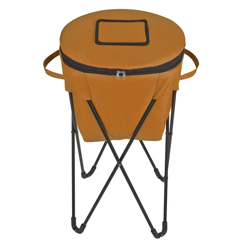 

Amazon Sales Easy Taking Outside Fishing BBQ Garden Large Camping Box Folding Steel Stand Ice Cooler bag With Metal Stand