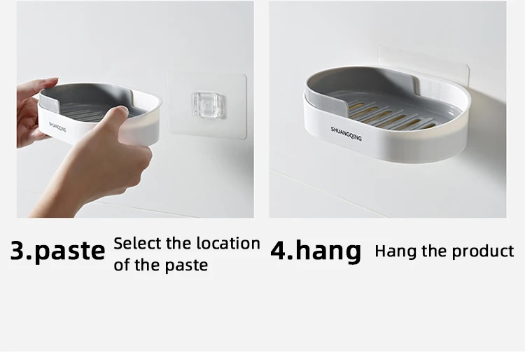 plastic wall mounted soap holder self adhesive soap dish