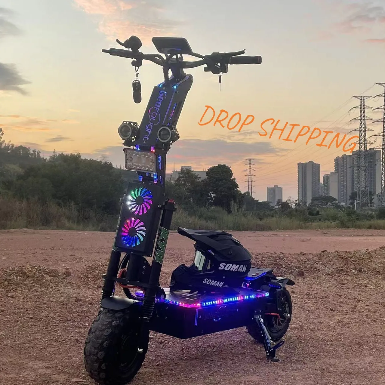 

Dropshipping New Coming Electric Foldable Scooter 8000w Max Speed 90-120km/h With Off-road Tyre and Dual Motor Door To Door