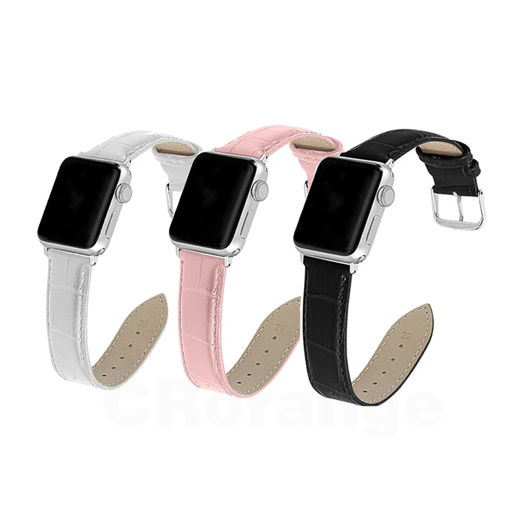 

Replacement Strap for iwatch 6 5 4 3 2 1 se Wristband leather watch band for apple watch 38mm 40mm, 5 colors