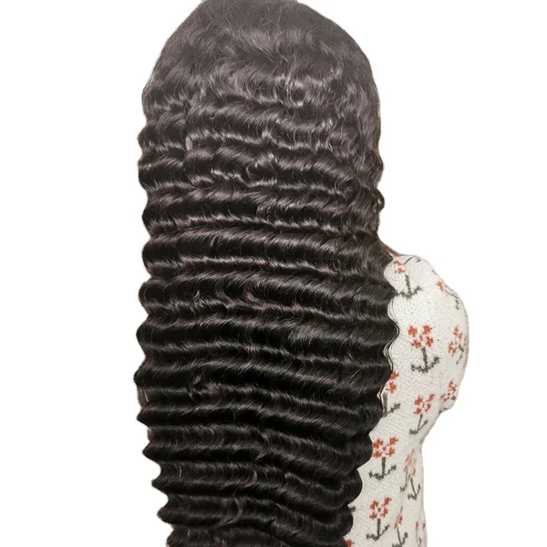 

50 In Lace Frontal Wig 32 36 Inch Front Deep Wave Human Full Lace Hair Wigs High Quality Hd Lace Pre Plucked 18Inched