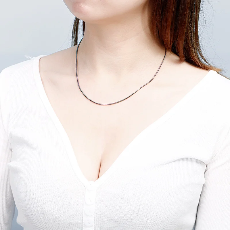 

Qings thin stainless steel colorful snake men chain necklace