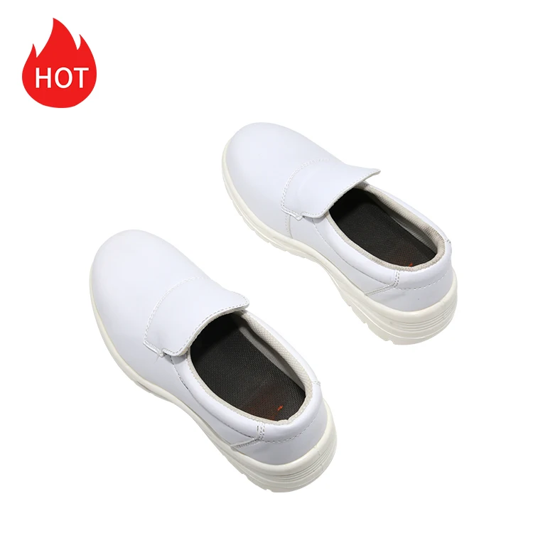 

Pu sole steel toe puncture proof men industrial groundwork anti-static anti slip safety shoe, White