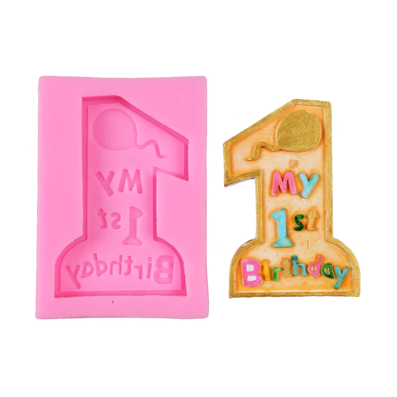 

Number Shape Baby Birthday One Year Silicone Mould 3D Fondant Cake Decoration Tools Candle Candy Soap Mold