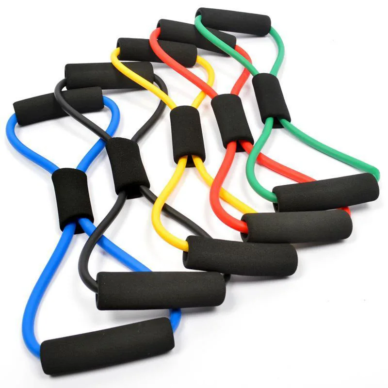 

Anti-break Latex TPE Resistance Tube 8 Shaped Elastic Tension Rope Exercise Five Colour Resistance band with custom logo