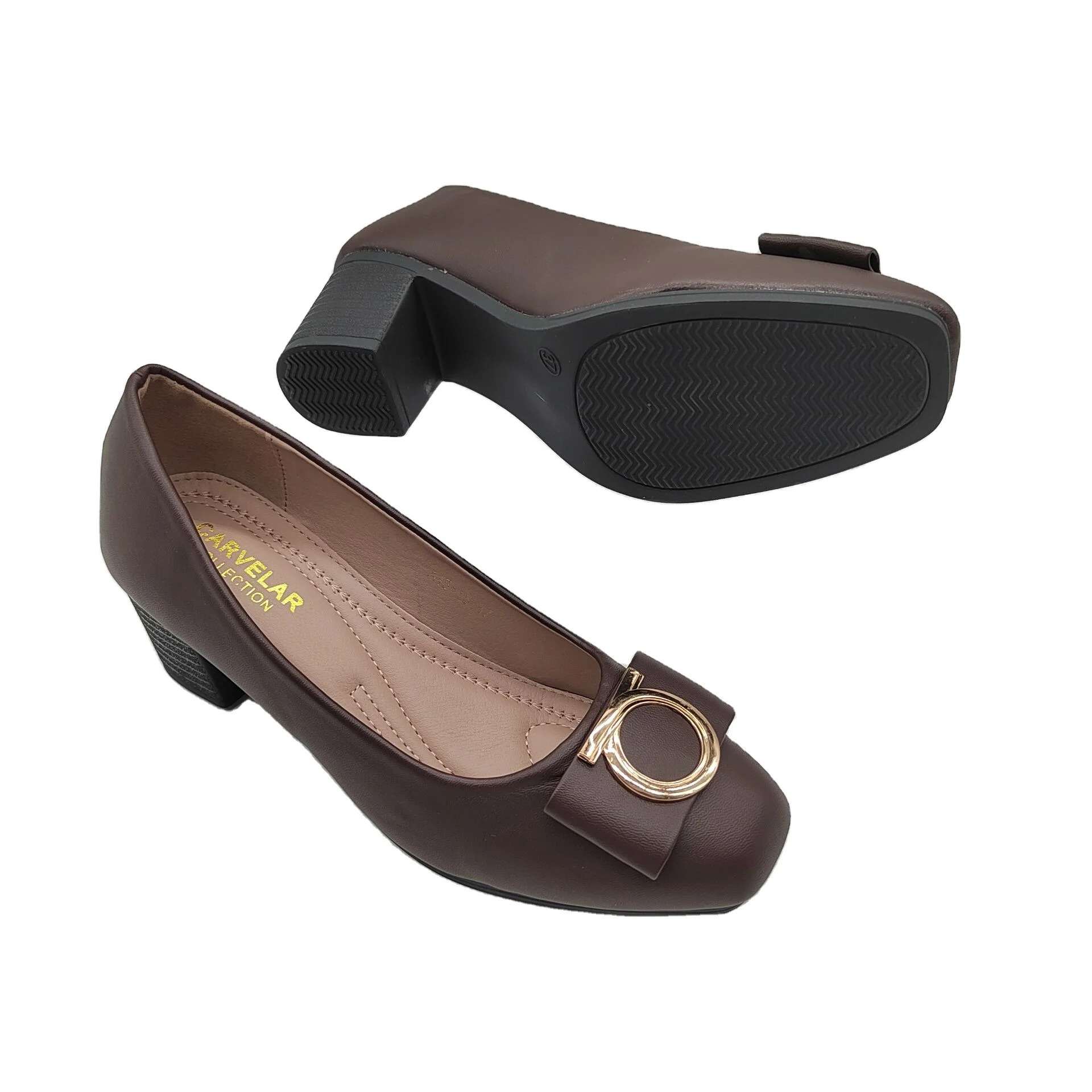 

Ladies mama big size shoes comfortable square toe middle heel shoes