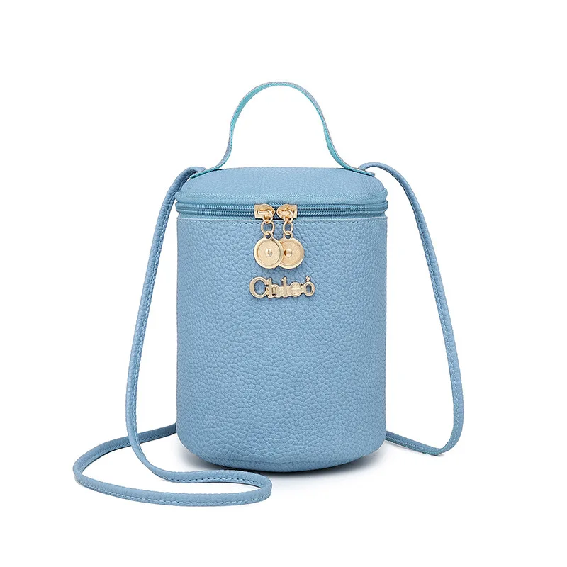 

Round bucket bag 2021 summer new Pu women's simple and Versatile Single Shoulder Bag Messenger Bag, Customizable