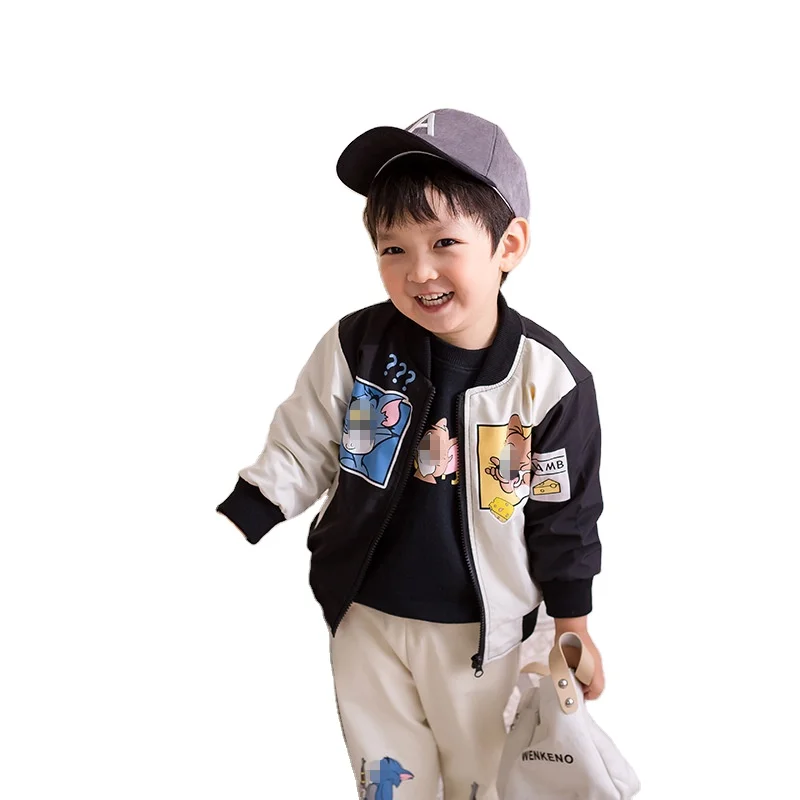 

Boys jacket autumn Korean jacket cartoon print baseball jacket