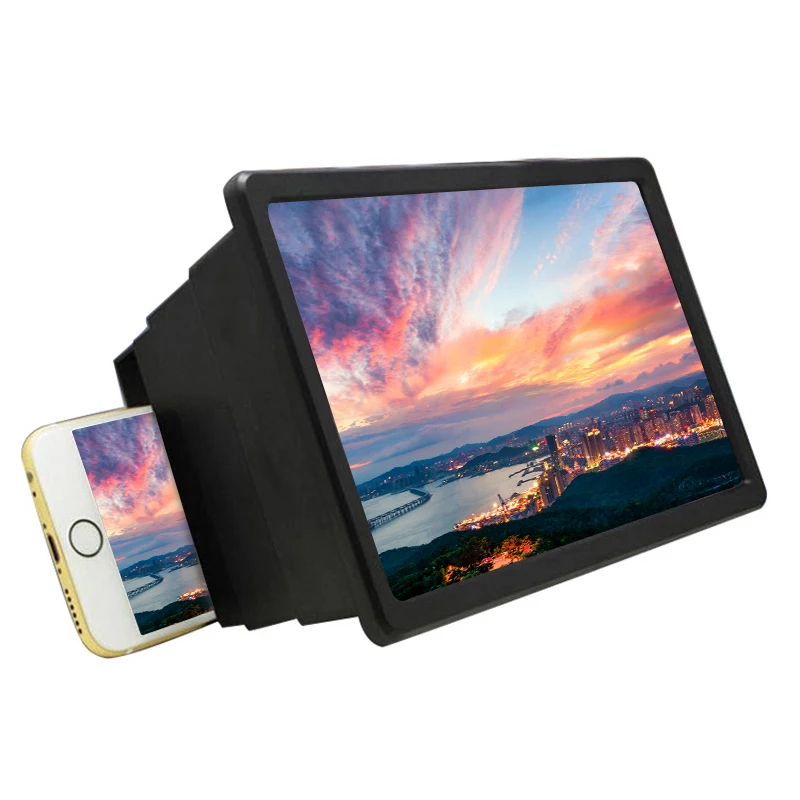 

Telescopic Mobile Phone 3D Magnifier Screen Magnifier Car Video Phone Screen Loupe, Black/white